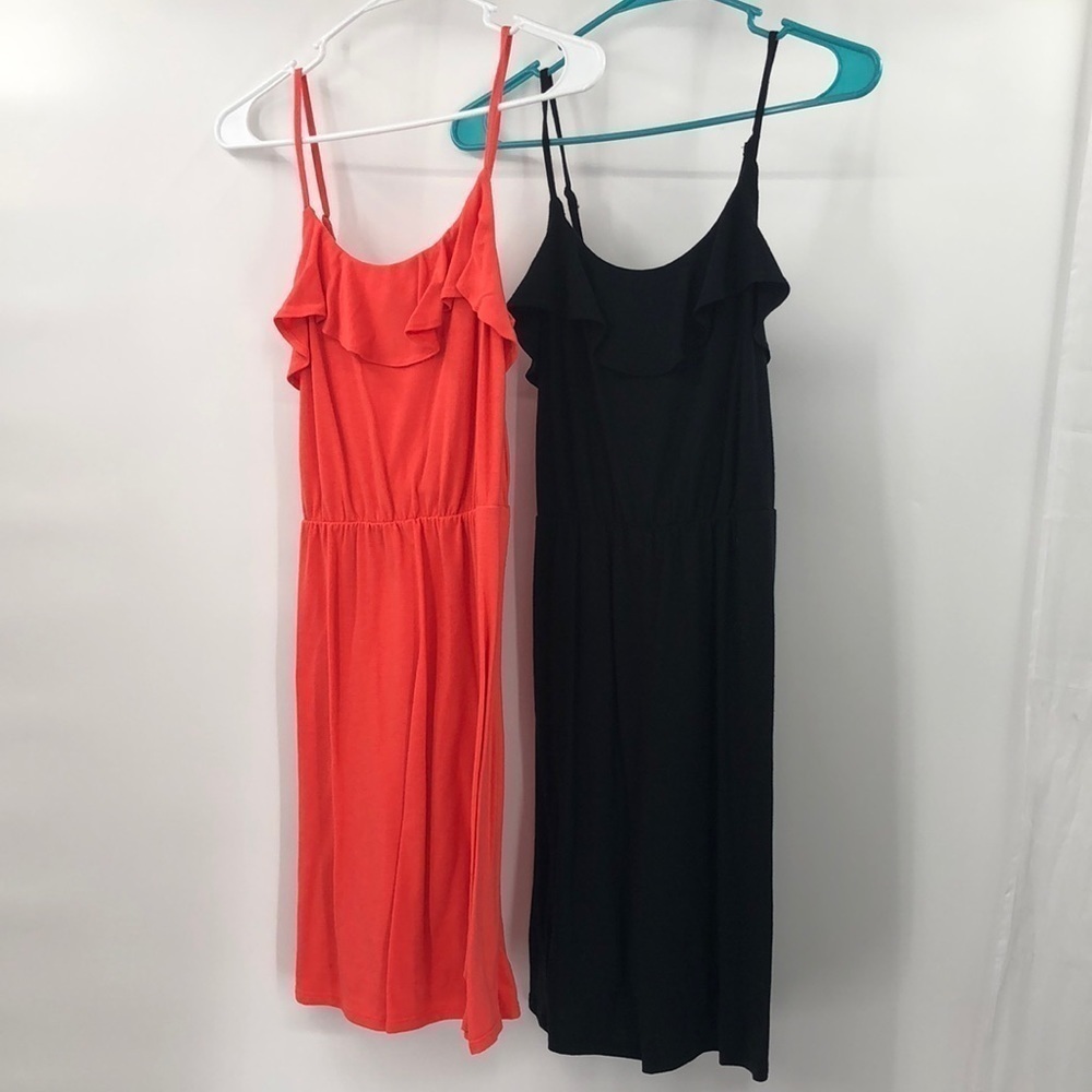 Lot of 2 Massimo Supply Co. Summer Halter Style Dresses Size XS Orange Black